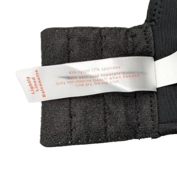 Lane Bryant Cacique Bra Backsmoother Lightly Lined Balconette Size 40F Black - Picture 8 of 8